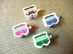 江ノ電グッズ文具編カラフルクレヨン&えのんでん消しゴム