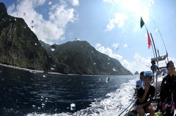 御蔵島の周囲でイルカを探しドルフィンスイム