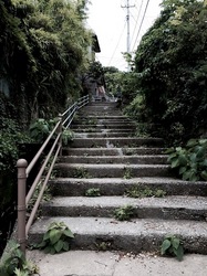 新潟県佐渡島相川の京町の階段長坂