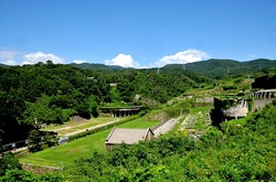新潟県佐渡島の佐渡金山の産業遺産コース北沢浮遊選鉱場・精錬所跡