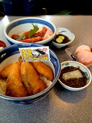 新潟県佐渡島の海鮮料理は小木の小木家のブリカツ丼&海鮮丼