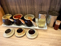 茅ヶ崎(辻堂)の家系豚骨ラーメン清水家の調味料
