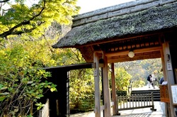 北鎌倉の紅葉散策東慶寺の山門前