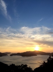 湘南藤沢から五島列島へ若松島の月の浦からの夕日