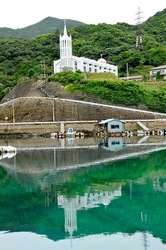 世界遺産を目指す五島列島のカトリック教会群上五島若松島の桐教会