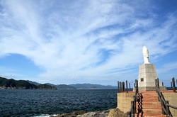 世界遺産を目指す五島列島のカトリック教会群上五島奈良尾周辺の浜串教会の希望のマリア像