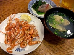 藤沢市善行の海鮮居酒屋きときとの川エビなどおつまみ