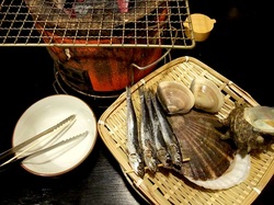 藤沢市善行の炉端焼き居酒屋北の家族の海鮮焼き