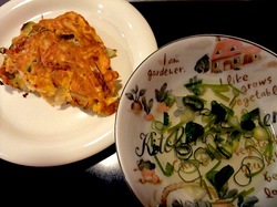 藤沢市善行のお好み焼き&鉄板焼き花味のダシで食べるお好み焼き